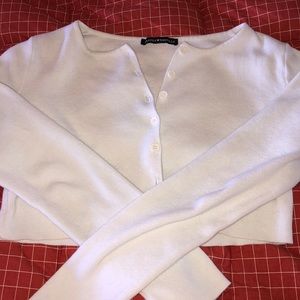 Brandy Melville white cropped long sleeve
